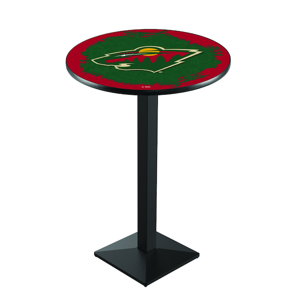 42" Blk Wrinkle Minnesota Wild Pub Table